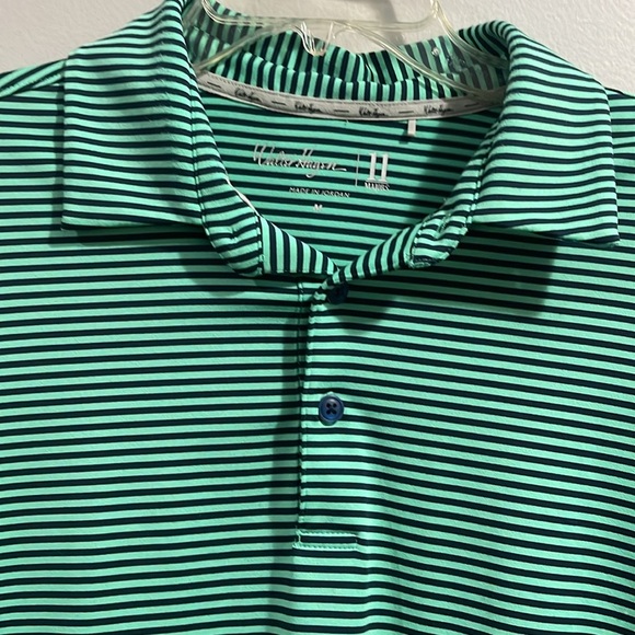 Men's Walter Hagen Golf Polo Shirt Blue Green Striped Sz M - Picture 5 of 6
